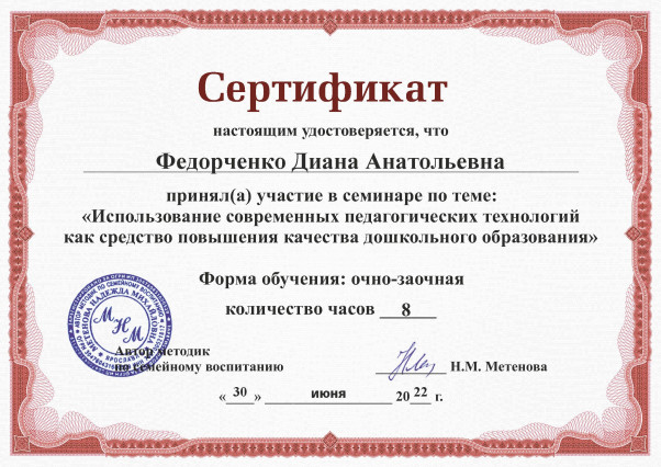 Федорченко Диана Анатольевна 1